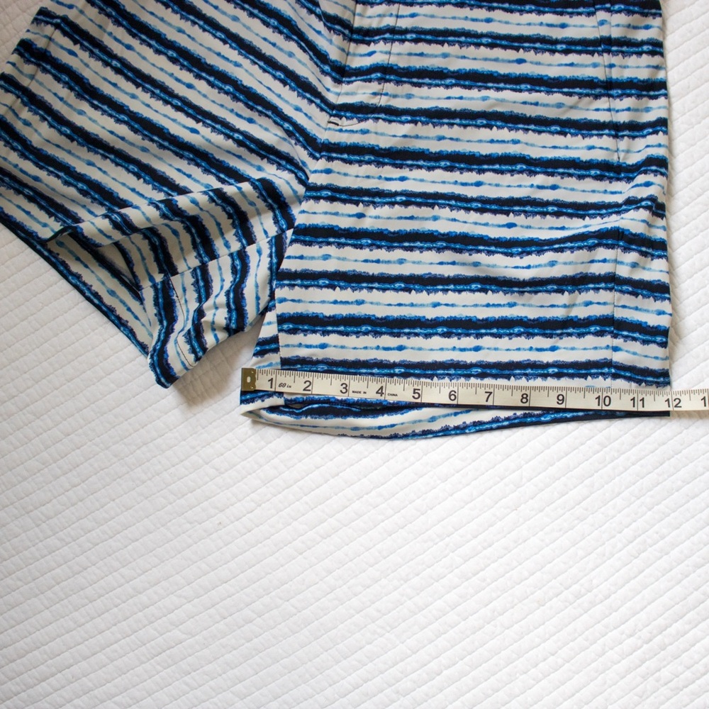 SPANX Blue Striped Sunshine Shorts UPF 50 Pull On Stretch Size M - Picture 7 of 8